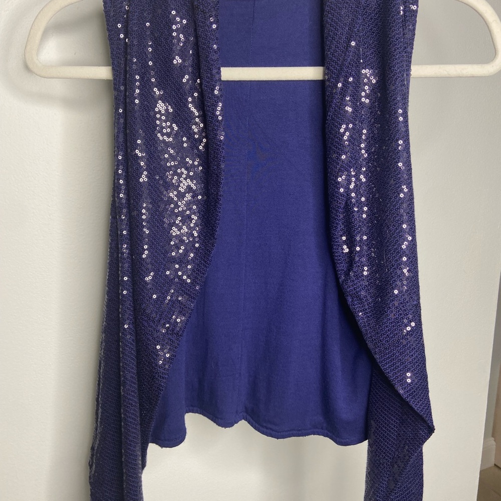 H&M Sequin Festival Vest Midnight Blue Small